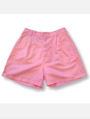 Vintage 80s Pleated High Waist Mom Shorts Bubblegum Barbie Pink Size 14
